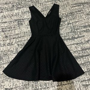 JOYCE | Black Chevron Mini Fit and Flow Dress